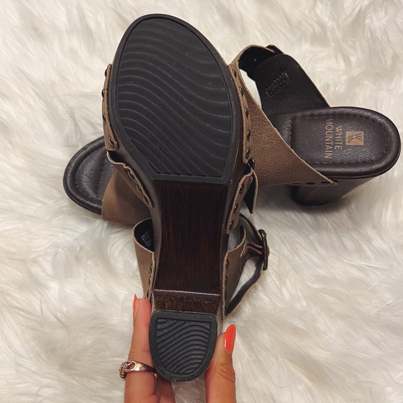 White Mountain Brown Platform Sandal with Heel - Picture 4 of 4